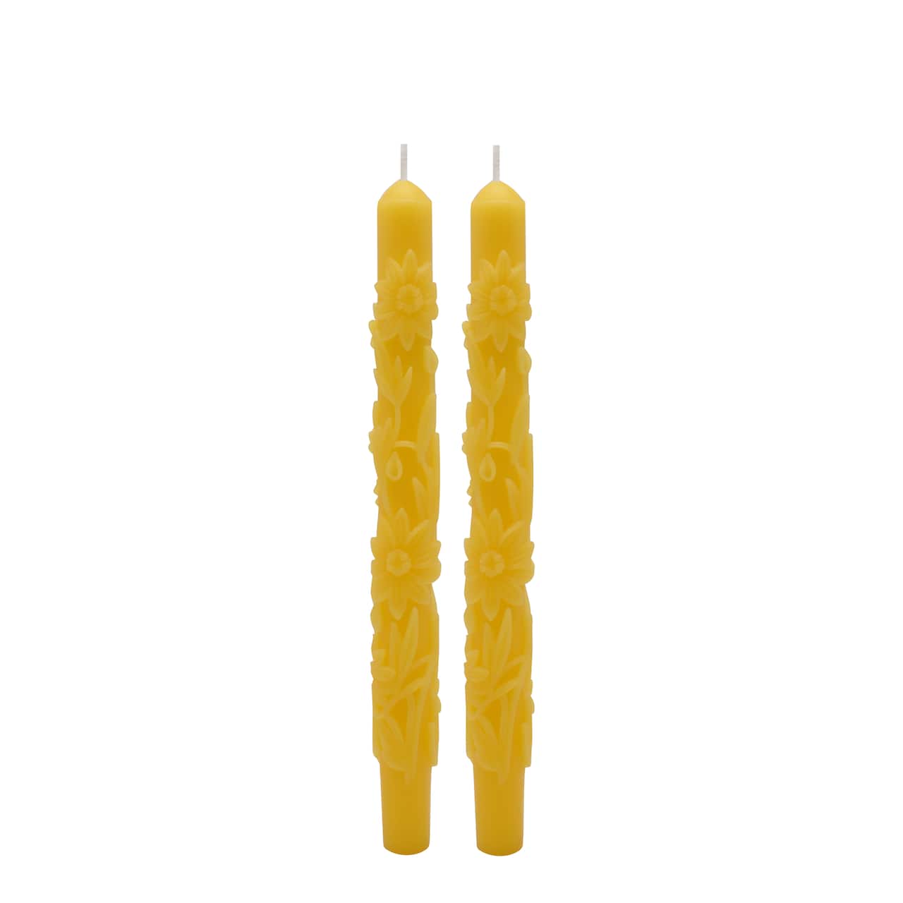 10" Yellow Día de los Muertos Sunflower Taper Candles, 2ct. by Ashland®
